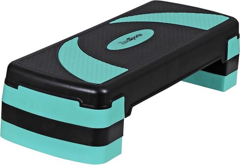 30 Inches Aerobics Steppers Step Platform w/Risers 4" - 6" - 8" Height Adjustable Fitness Exercise Workout Trainer Stepper Platform for Home Gym, Black in Saudi Arabia