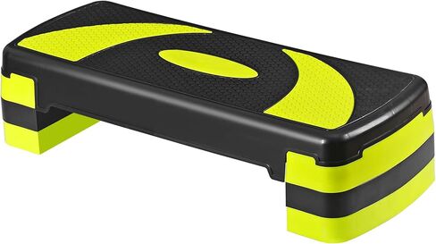 30 Inches Aerobics Steppers Step Platform w/Risers 4" - 6" - 8" Height Adjustable Fitness Exercise Workout Trainer Stepper Platform for Home Gym, Black in Saudi Arabia