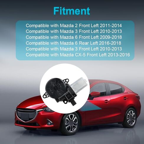 JDMON Front Left Driver Side Power Window Motor Compatible with Mazda 2 3 Sport CX-5 2009-2018 Replace# D6515958XA 742805 61751435L 680332G in Saudi Arabia