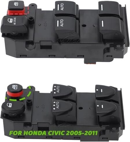 Compatible with Honda Civic 2005 2006-2011 Front Left Power Lifter Window Control Switch 2 AUTO 35750-SMG-G02 22Pins Hand LHD in Kuwait