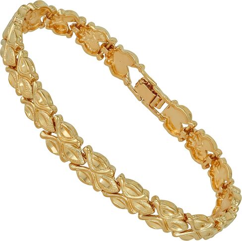 LIFETIME JEWELRY سوار من الألماس على شكل زهور للرجال والنساء مطلي بالذهب عيار 24 قيراط in Saudi Arabia