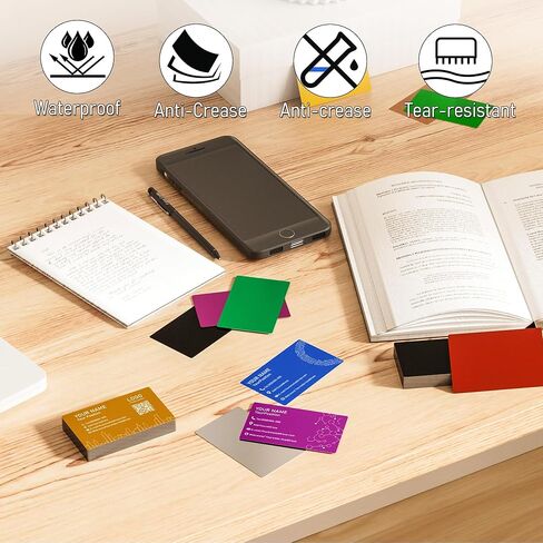 Custom Metal Business Cards 0.5mm,Double-Sided Engraved Name Logo&QR Code,9 Colors Aluminum Business Cards Personalized,Business Calling Cards for Branding, Networking,VIP Card,20-400pcs (Black) in Saudi Arabia