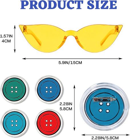 Blue Cat Costume Accessory Set for Adults, Cat Ear Headband, Tail, Glasses & Colorful Badge Pins for Storybook Character Cosplay, Halloween, and Party Outfits in Saudi Arabia