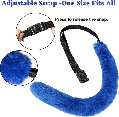 Blue Cat Costume Accessory Set for Adults, Cat Ear Headband, Tail, Glasses & Colorful Badge Pins for Storybook Character Cosplay, Halloween, and Party Outfits in Saudi Arabia
