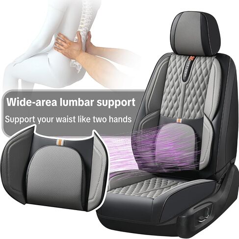 Universal Car Seat Cover, Gray Car Seat Cover, Artificial Leather, Waterproof and Easy to Clean, 360° Coverage for 5 Seats, Protects and Beautifies The Interior, Fits Most Cars in Saudi Arabia