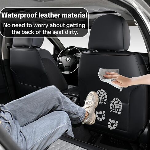 Universal Car Seat Cover, Gray Car Seat Cover, Artificial Leather, Waterproof and Easy to Clean, 360° Coverage for 5 Seats, Protects and Beautifies The Interior, Fits Most Cars in Saudi Arabia