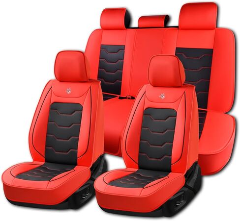 Universal Car Seat Cover, Gray Car Seat Cover, Artificial Leather, Waterproof and Easy to Clean, 360° Coverage for 5 Seats, Protects and Beautifies The Interior, Fits Most Cars in Saudi Arabia