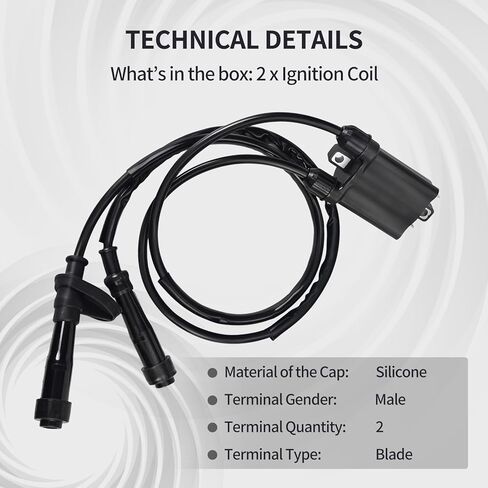 Ignition Coil Pack with Cap Fits for Honda Shadow ACE 750 1998–2003, Shadow Aero 750 2004-2019, Shadow Spirit 750 2001–2014 Replace 30510-MM8-003 in Saudi Arabia