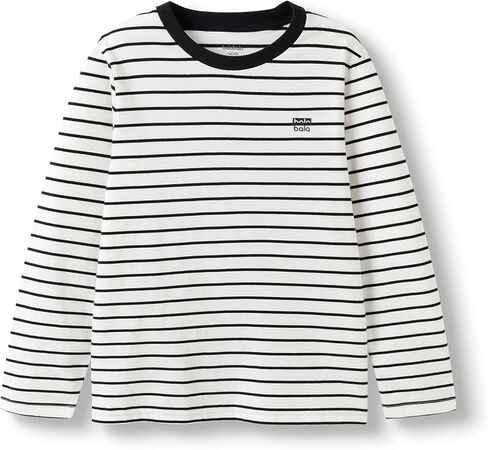 Balabala Girls Long Sleeve Shirts Boys Basic Long Sleeve Stripes Tees Shirts Toddler Long Sleeve Shirts Layering Tees in Saudi Arabia