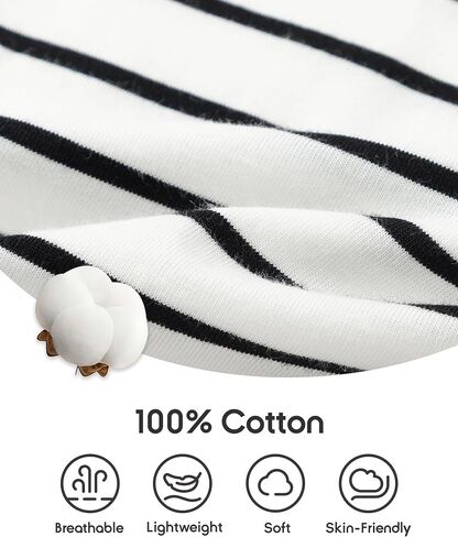 Balabala Girls Long Sleeve Shirts Boys Basic Long Sleeve Stripes Tees Shirts Toddler Long Sleeve Shirts Layering Tees in Saudi Arabia