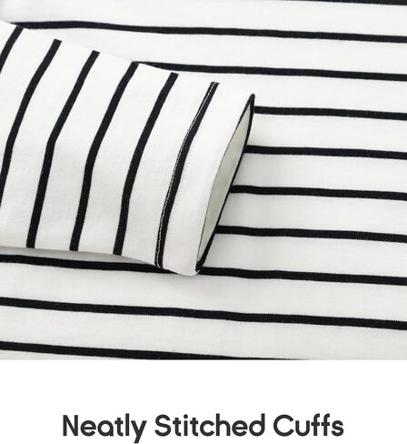Balabala Girls Long Sleeve Shirts Boys Basic Long Sleeve Stripes Tees Shirts Toddler Long Sleeve Shirts Layering Tees in Saudi Arabia
