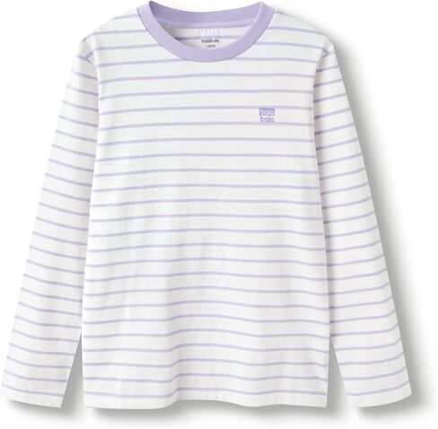 Balabala Girls Long Sleeve Shirts Boys Basic Long Sleeve Stripes Tees Shirts Toddler Long Sleeve Shirts Layering Tees in Saudi Arabia