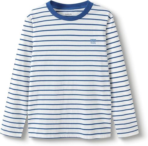 Balabala Girls Long Sleeve Shirts Boys Basic Long Sleeve Stripes Tees Shirts Toddler Long Sleeve Shirts Layering Tees in Saudi Arabia