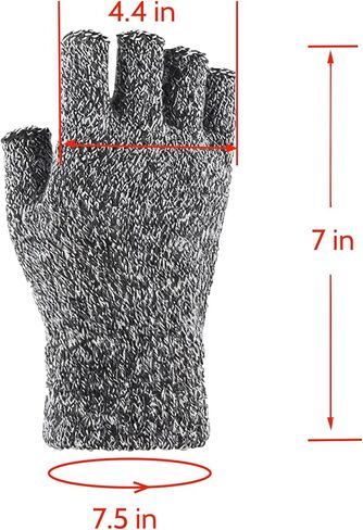 2 Pairs Winter Fingerless Gloves for Women Men Half Finger Warm Touchscreen Knit Stretchy Mittens Typing Gloves, Black&Heather Gray, Medium in Kuwait
