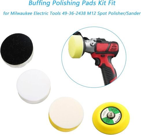 مجموعة وسادات التلميع مناسبة لأدوات ميلووكي الكهربائية 49-36-2438 M12 ملمع البقع/الصنفرة (غير متضمنة الملمع) in Kuwait