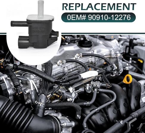 صمام تطهير الفراغ، 136200-7010 90910-12276 صمام تطهير علبة بخار مقاومة درجات الحرارة العالية، متوافق مع بونتياك هايلاندر كورولا ماتريكس 4 رانر سكيون xD (أسود) in Saudi Arabia