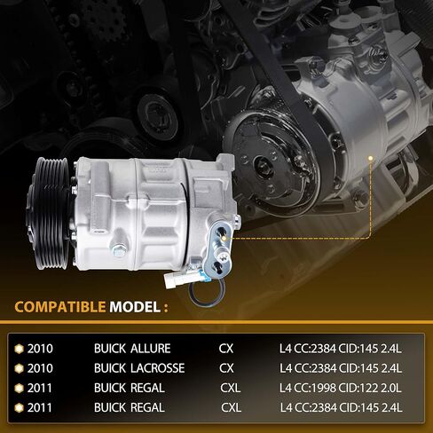 13232305 AC Compressor with Clutch Compatible with Buick Regal LaCrosse Allure 2.0L, 2.4L 2010 2011 in Saudi Arabia