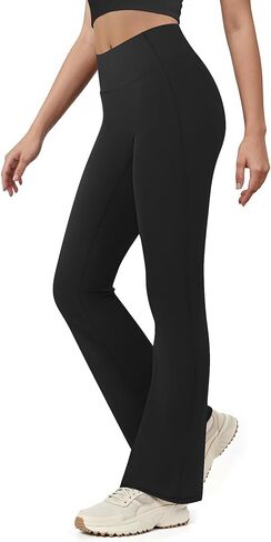 2 Pack Yoga Pants Women High Waisted Flare Leggings Bootcut Yoga Pants Set in Kuwait