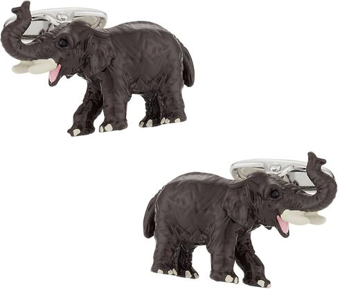 أزرار أكمام على شكل فيل أفريقي من Cuff-Daddy مع صندوق هدايا لعرض السفر in Kuwait