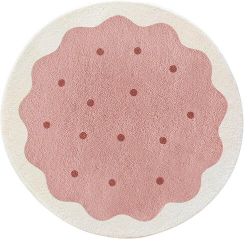 سجادة غرفة لعب الأطفال المستديرة من Poowe - سجادة حضانة بتصميم كوكي وردي لغرفة النوم - مجموعة وقت اللعب، سجادة التعلم والألعاب للفصل الدراسي، أفضل هدية استحمام للأطفال الرضع (مستدير 31.5 بوصة) in Kuwait