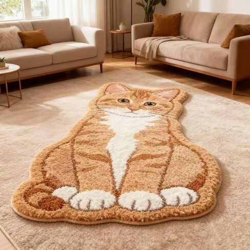 سجاد منطقة القطط لغرفة النوم وغرفة الحمام، سجادة صغيرة لطيفة غير منتظمة الشكل سجادة منطقة الحيوانات الأليفة الكرتونية المضحكة سجادة الأطفال، ديكور قطة على شكل كلب للحيوانات الأليفة والأطفال مدخل عداء البساط in Kuwait