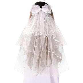 Girls First Communion Veil Catholic First Communion Dresses with Pearls for Communion Day in Kuwait