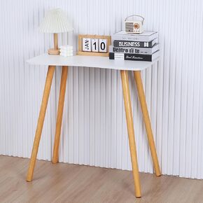 Computer Writing Desk, Modern Ergonomic Arc Design Computer Desk, PC Spacious Desktop Study Work Table for Home Office (Wooden Color) in Saudi Arabia