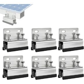 6 قطع من مجموعة حامل سقف الشاحنة، 304 دعامة من الفولاذ المقاوم للصدأ، متوافقة مع ProMaster/Boxer/Ducato/Jumper Vans، طقم تثبيت على السقف للألواح الشمسية RV. in Kuwait