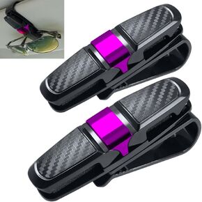 2 Pack Glasses Holders for Car Sun Visor, Sunglasses Eyeglasses Mount with Ticket Card Clip - Black + Pink in Kuwait
