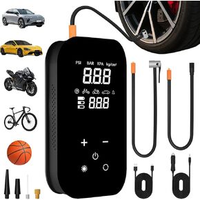 منفاخ إطارات محمول بقوة 150 رطل لكل بوصة مربعة، مضخة هواء ببطارية 8000 مللي أمبير في الساعة وإيقاف تلقائي، منفاخ إطارات محمول 6X للسيارة والدراجة والمحرك والكرة in Kuwait