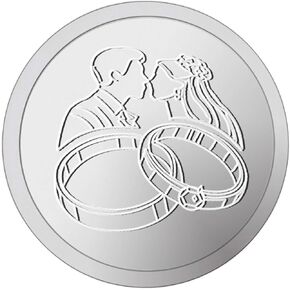 100 قطعة من ملصقات أختام الرقائق المنقوشة، ختم الشمع يبدو ذاتي اللصق لدعوة الزفاف للأظرف والهدايا والبطاقات - فضي (1.5 بوصة) (فضي) in Kuwait