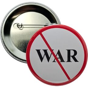 Antiwar pin - No War - large, 2.25" - pack of 10 pinback buttons in Kuwait