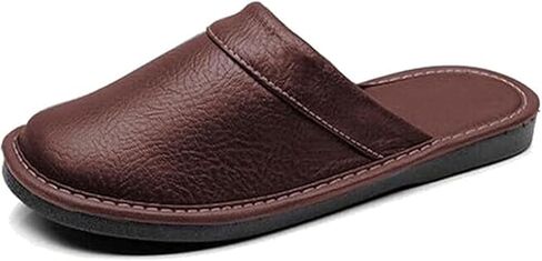 Men's Leather Closed-Toe Slippers Casual Couple Home Indoor Breathable Anti-Slip Sandals in Saudi Arabia