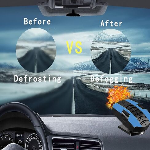 سخان 12 فولت للسيارة، 150 وات، مروحة تبريد سريعة التسخين، مزيل الضباب ومزيل الصقيع، دوران 360 درجة، سخان سيارة محمول يمكن توصيله بولاعة السجائر، حرارة هواء صغيرة 202502 in Kuwait