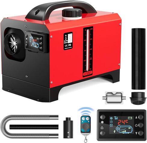 All in One 12V Diesel Heater, 8KW Portable Diesel Air Heater with Remote Control, 1.32 Gal Tank, Visible Fuel Level, Quick Heating for RVs, Trucks, Boats, and Cars (Orange) in Saudi Arabia