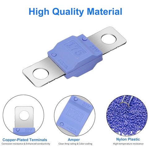 مجموعة متنوعة من الصمامات AMI/Midi 18 قطعة من TSV، 12 فولت - 58 فولت صمامات عالية التيار مطلية بالنحاس لسيارة شاحنة قارب، 30A، 40A، 50A، 60A، 80A، 100A، 125A، 150A، 175A in Kuwait