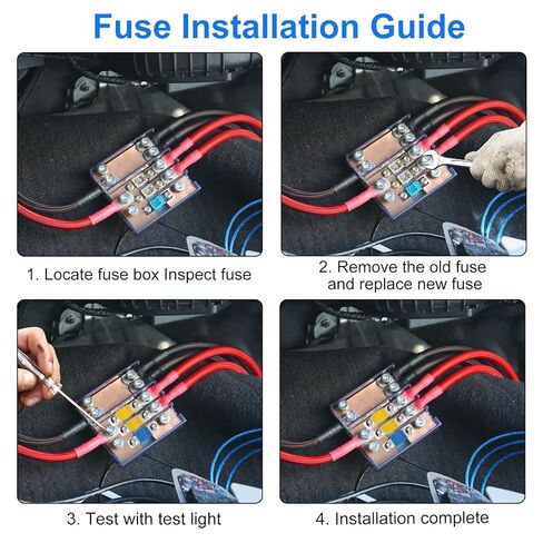 مجموعة متنوعة من الصمامات AMI/Midi 18 قطعة من TSV، 12 فولت - 58 فولت صمامات عالية التيار مطلية بالنحاس لسيارة شاحنة قارب، 30A، 40A، 50A، 60A، 80A، 100A، 125A، 150A، 175A in Kuwait