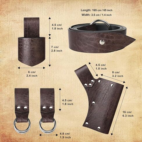 إكسسوارات تنكرية لحزام القرون الوسطى تنورة عصر النهضة للتنزه سيرًا على الأقدام وحزام الفايكنج وحزام السيف والضفدع وحافظة الهالوين التأثيرية in Kuwait