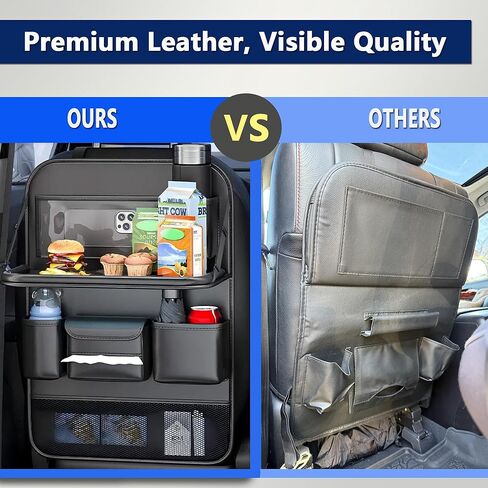 Car Backseat Organizer with Tray – Back of Car Seat Organizer & Storage, Multifunction Seat Back Organizer Storage Bags for Tablet, Snacks, Drinks, Tissues... | Waterproof, Universal Fit | 1 Pack in Saudi Arabia