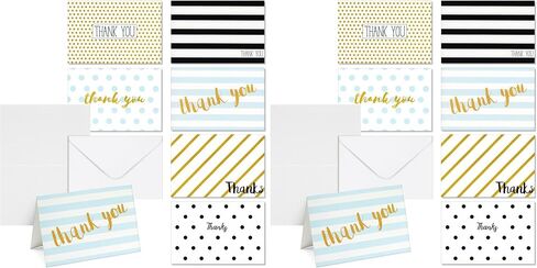 Juvale 144-Pack Bulk Thank You Cards Set with Envelopes, Blank Inside for Birthday Party, Baby Shower, Wedding, Employee Appreciation, All Occasions, 6 Assorted Designs (4x6 in) in Saudi Arabia