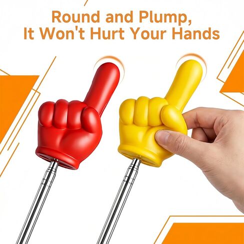 قطعتان من عصا مؤشر المعلم التليسكوبية - مؤشر إصبع قابل للتمديد للفصل الدراسي والعروض التقديمية - مؤشر يد ممتع للمدرسة الابتدائية والمعلمين (الأحمر والأصفر) in Kuwait