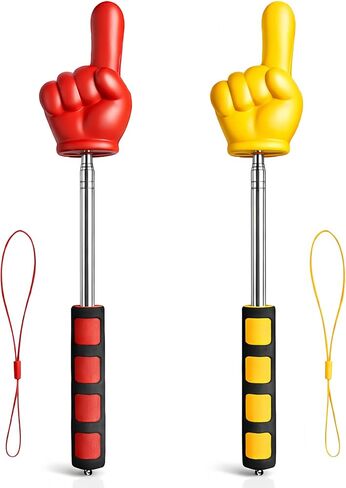 قطعتان من عصا مؤشر المعلم التليسكوبية - مؤشر إصبع قابل للتمديد للفصل الدراسي والعروض التقديمية - مؤشر يد ممتع للمدرسة الابتدائية والمعلمين (الأحمر والأصفر) in Kuwait