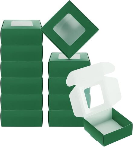 صندوق صابون ورقي مقاس 2.5 بوصة × 2.5 بوصة × 1 بوصة من باتيكل مع نافذة، 30 عبوة من صناديق الصابون محلية الصنع مربعة تقدم صناديق التعبئة والتغليف لعيد الميلاد وعيد الميلاد والحرف اليدوية، أبيض in Saudi Arabia