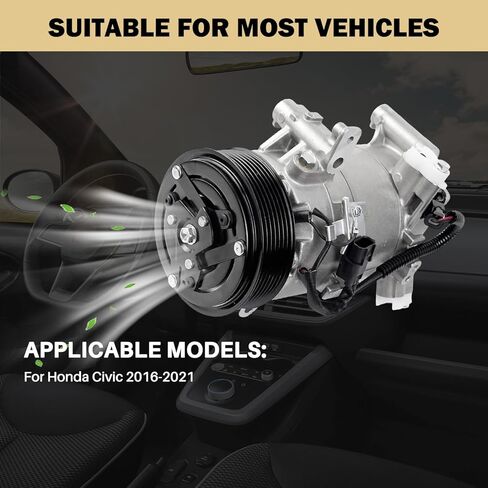 ضاغط تيار متردد يناسب Honda Civic 2016 2017 2018 2019 2020 2021، مع قابض مكيف الهواء، ضاغط CO29272C A/C، يستبدل 01141492، 06576559، 388105BAA0، 388105BAA01، 388105BAA02, 388105BAA03 in Kuwait