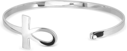 سوار WithLoveSilver من الفضة الإسترليني عيار 925 عنخ كروس مفتاح الحياة in Saudi Arabia