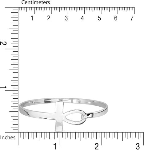 سوار WithLoveSilver من الفضة الإسترليني عيار 925 عنخ كروس مفتاح الحياة in Saudi Arabia