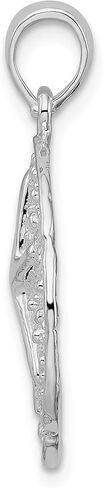 925 Sterling Silver Nautical Sea Shell Charm, Polished and Textured Sand Dollar Pendant in Saudi Arabia
