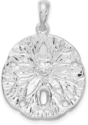 925 Sterling Silver Nautical Sea Shell Charm, Polished and Textured Sand Dollar Pendant in Saudi Arabia