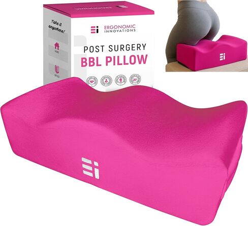 Ergonomic Innovations BBL Pillow After Surgery for Butt - Sit Better After Your Brazilian Butt Lift - Butt Pillow for Post Surgery Recovery - Supports 240 lbs (Cojin para Cirugia de Gluteos) in Kuwait