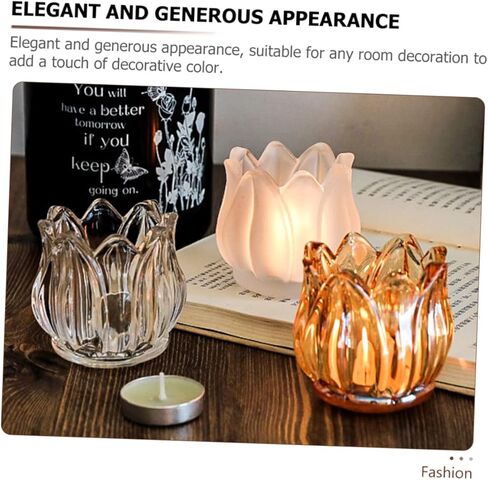 2pcs Desktop Tulip Medieval Candle Holder Glass Votive Candle Holder Wedding Candlestick Candle Holders Glass Candle Holders Decorate The Flowers Tea Candle Cup in Saudi Arabia
